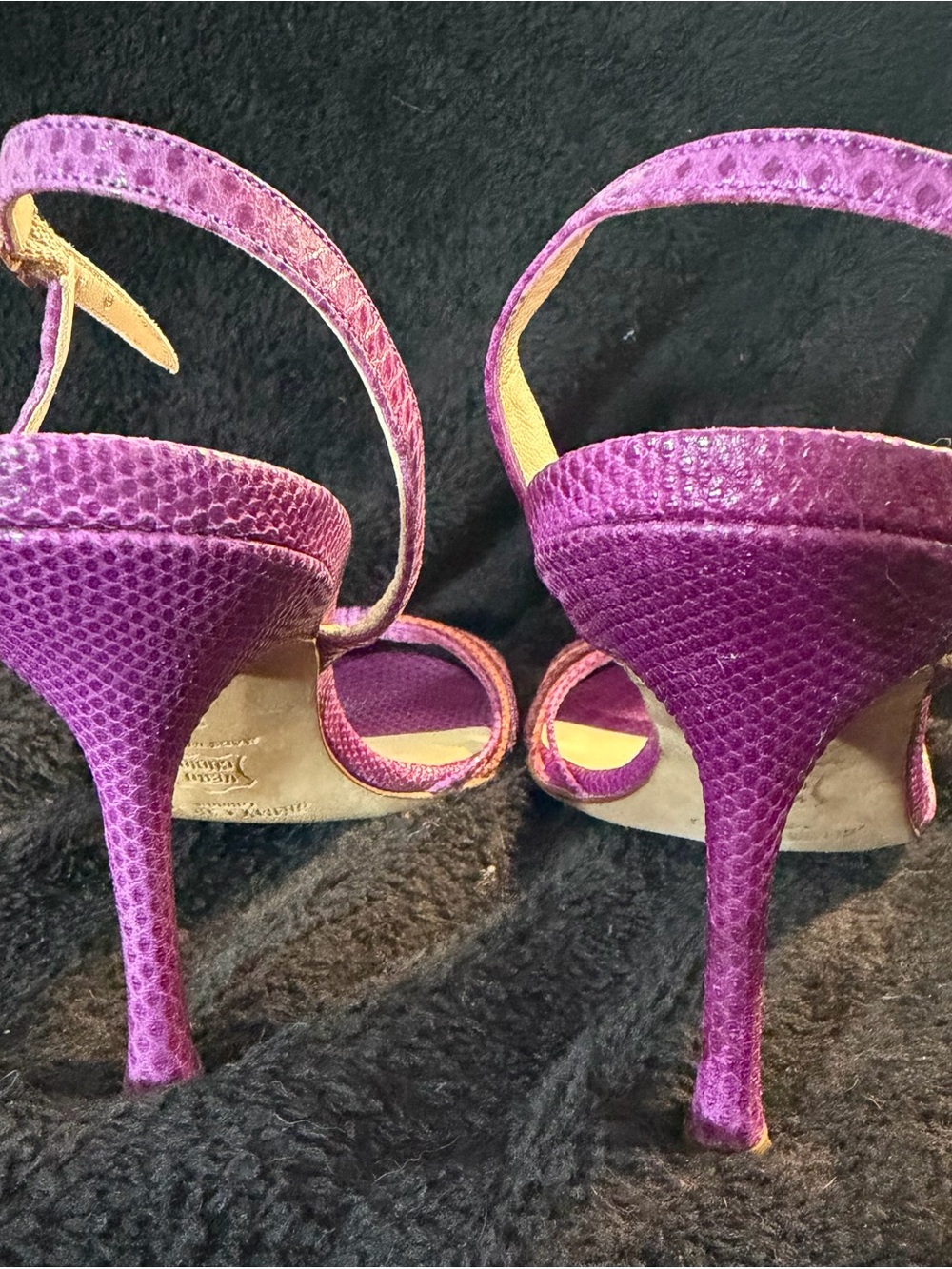 Vintage 2000s Spring 052 Jimmy Choo Kelissa Lilac Karung Leather 8.5 US/EU 39 - Picture 7 of 13